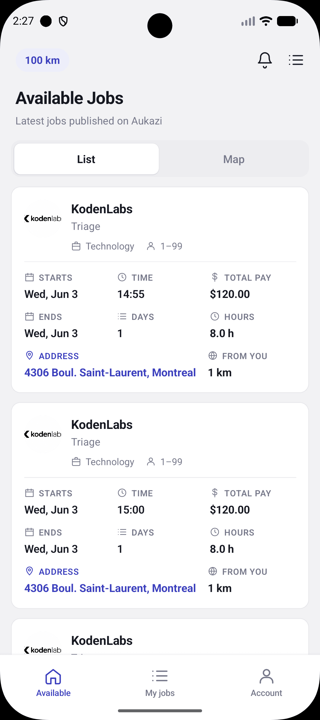 Aukazi Workers App — Browse available jobs near you